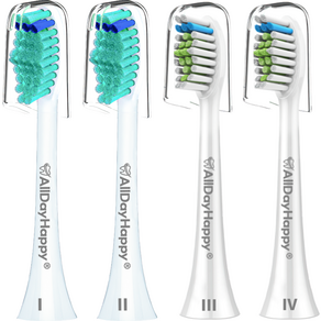 올데이해피 필립스 호환용 전동 칫솔모 HX6014P 2p + HX6064P 2p + 안전뚜껑 4p 세트, HX6014P + HX6064P, HX6014P,  HX6064P, 4개입