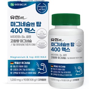 유한메디카 마그네슘 엔 탑 400 맥스 108g, 90정, 1개