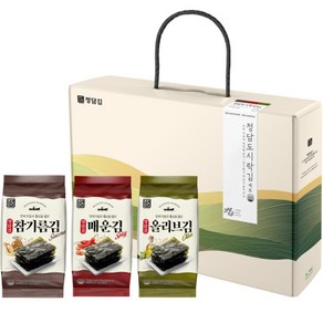 정담김 참기름김 5g x 8p + 매운김 5g x 6p + 올리브김 5g x 6p 도시락김 선물세트, 1세트