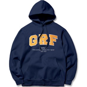 그랜피니 프리미엄 세미 오버핏 GRF 엠보 자수 크루넥 후드 티셔츠 GFHT020