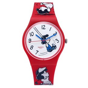 스와치 SWATCH PEANUTS 스누피 우레탄시계 SO28Z106