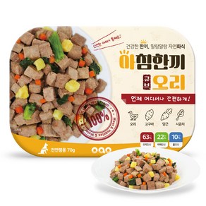 오아오 강아지 전연령용 아침한끼 큐브 오리 습식사료, 70g, 3개