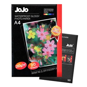 다다 JOJO 고광택 260g 포토용지 사진인화지, A4, 20매