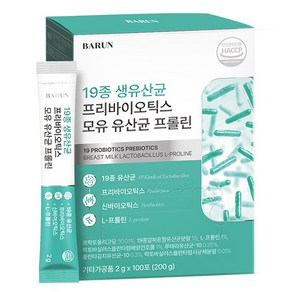 건강한약속바른 19종 생유산균 프리바이오틱스 모유 유산균 프롤린 100p, 200g, 1개