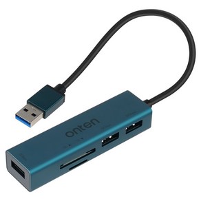 컴스 3포트 USB 3.0 허브 SD TF 카드리더기 겸용, 메탈블루, FW865