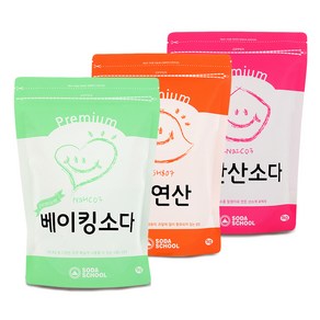 생활세제 프리미엄 베이킹소다 1kg + 구연산 1kg + 과탄산소다 1kg 세트, 1세트