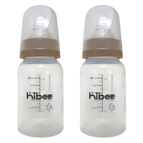 하이비 신생아용 PP 에잇벤트 젖병, 브라운, 130ml, 2개