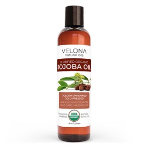 VELONA USDA 인증 오가닉 호호바 오일, 1개, 237ml