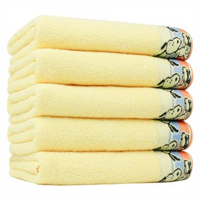 송월타월 스누피 프리라이더 세면타월 100g 30수 면사, 옐로우, 5개