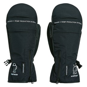 롬프 TV ZIPPER GLOVES 스키장갑 양손착용, BLACK, 1세트