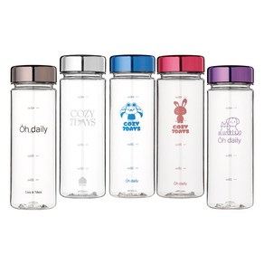 오데일리 보틀 보온보냉 메탈 트라이탄 물병 5종 세트, BLACK + WHITE + BLUE + PINK + PURPLE, 500ml, 1세트