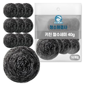 청소해결사 키친 철수세미 40g, 1개, 10개입