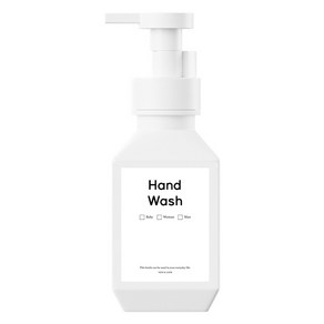 뉴앤룩 폴리 욕실 거품용기 핸드워시 리필공병 거품형 400ml + B라벨 스티커 세트, 1개, 화이트(리필공병)