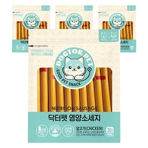 닥터펫 반려동물 영양소세지 간식 30p, 닭고기, 450g, 4개