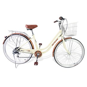 닥터바이크 2024년형 시마노 7단 스틸 프레임 생활용 자전거 60.96cm L-24S, 베이지, 155cm, 1개
