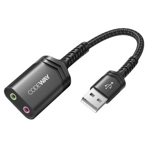 코드웨이 USB A타입 사운드카드 3극 외장형, 1개