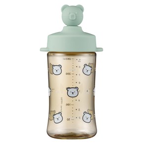 아키움 유아용 곰돌이 PPSU 빨대컵 260ml, 민트, 1개