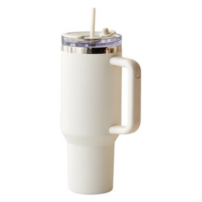 모던하우스 TO GO 대용량 투웨이 리드 텀블러 + 빨대 세트, 1200ml, 크림, 1개