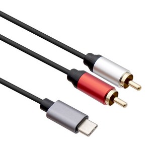 컴스 RCA 2선 to USB 3.1 변환 RCA to C타입 오디오 케이블 TB036, 본상품선택