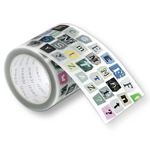 아이코닉 매거진 콜라주 키스컷 테이프 45mm x 5m, 01 Alphabet, 1개