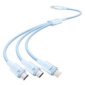 벤션 USB-멀티 3in1 충전케이블, 블루, 1개, 1.5m