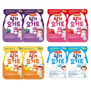 아이배냇 핑거요거트 플레인 2p + 딸기 2p + 블루베리 2p + 바나나 2p 세트, 1세트, 혼합맛(플레인/딸기/블루베리/바나나)