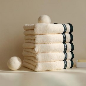 아망떼 스틸히어 면 타월 200g 40수 코마사 40 x 80 cm, BEIGE, 5개