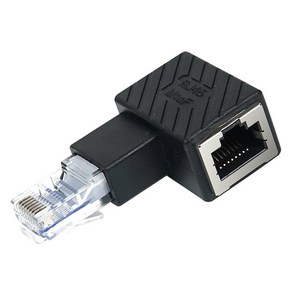 컴스마트 RJ45 연장 8P8C Male to Female 90도 꺾임 커플러, 1개