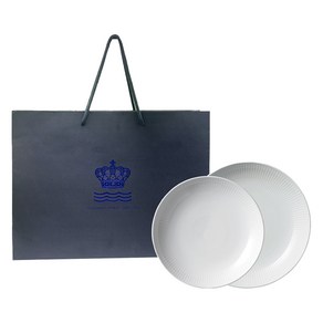 로얄코펜하겐 플레인 한식기 2종 + 쇼핑백 세트, 1세트, 찬그릇 20cm + 25cm, 화이트