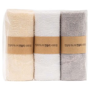 폴인홈 한달에 하나씩 먼슬리 저자극 누베 샤워타월, 1개, 3개입, 혼합색상