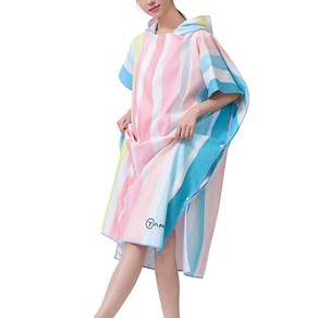 타포니 비치 후드 판초, 파스텔라인, 1개