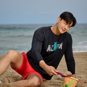 위크나인 알로하 래쉬가드 상의