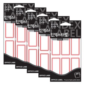 쁘띠팬시 인덱스 견출지 20-219R, 5개, 18개입, 빨간색
