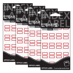 쁘띠팬시 인덱스 견출지 20-102R, 빨간색, 4개, 18개입