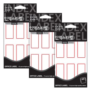 쁘띠팬시 인덱스 견출지 20-207R, 빨간색, 18개입, 3개