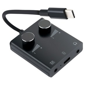 컴스마트 AUX 볼륨 사운드카드 C타입 오디오 젠더 USB 3.1 to 듀얼 3.5mm, 1개