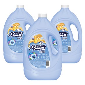 샤프란 아로마 섬유유연제 프레쉬 아로마 본품, 3.1L, 3개