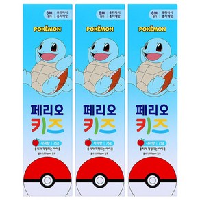 페리오 키즈 포켓몬스터 치약 사과향, 75g, 3개