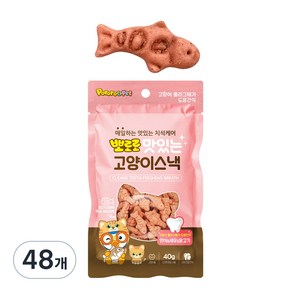 뽀로로 맛있는 고양이 스낵, 연어 + 새우 + 닭고기맛 혼합맛, 40g, 48개