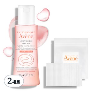 아벤느 젠틀 토닝 민감 진정 토너 100ml + 화장솜 20매, 2세트