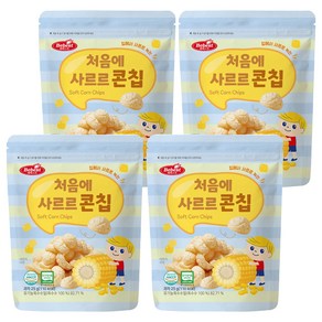 베베스트 유아용 처음에 사르르 옥수수 콘칩 과자, 옥수수맛, 25g, 4개