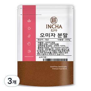 인차 오미자 분말, 3개, 200g