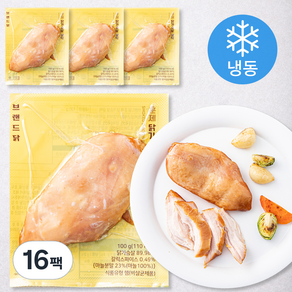 브랜드닭 훈제 닭가슴살 갈릭 (냉동), 100g, 16팩