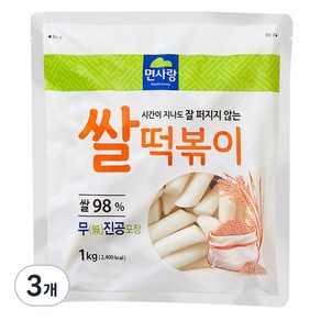 면사랑 쌀 떡볶이떡, 1kg, 3개