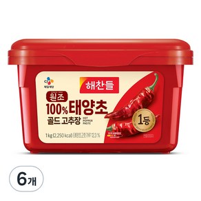 해찬들 태양초 골드 고추장, 1kg, 6개