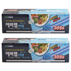 에버랩 쉽게 잘라쓰는 대용량 슬라이딩 컷팅랩 22cm x 305 m, 2개