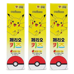 페리오 키즈 포켓몬스터 치약 딸기향, 75g, 3개