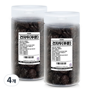 고미네 건자두 푸룬 용기, 500g, 4개