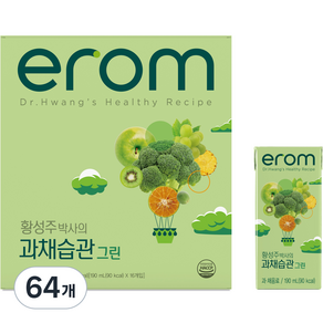 이롬 황성주 박사의 과채습관 그린 음료, 190ml, 64개