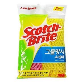 3M 스카치브라이트 그물망사 수세미, 1개, 2개입